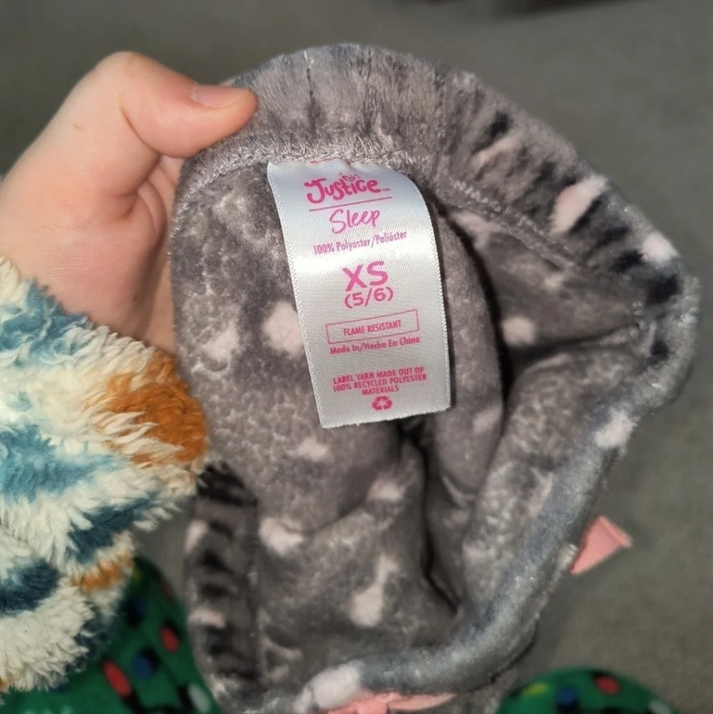 Cozy Kids Pajamas in Pink and Gray justice